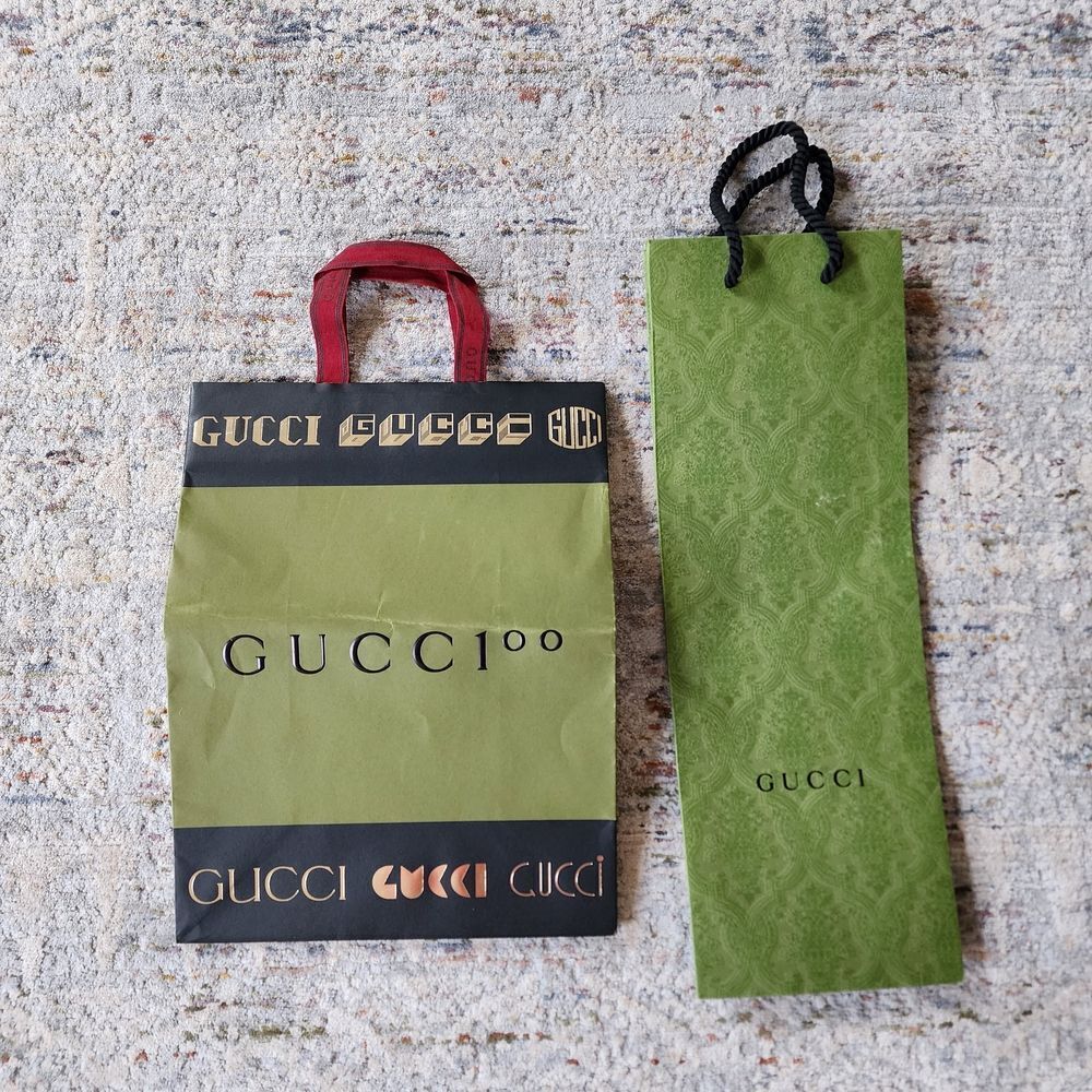Gucci Green and Black Gift Bags